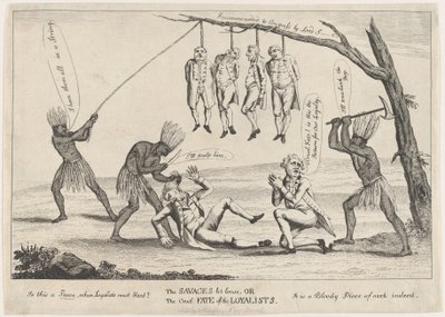 The Savages Let Loose, aneb krutý osud loyalistů, 1783. od William Humphrey