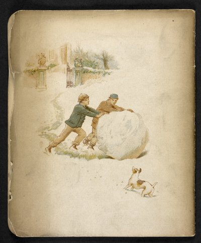 Děti a sněhová koule.  Prázdninový vlak: píseň „Dulce Domum“ ... Ilustroval W. J. Webb.  Frederick Langbridge  Londýn, 1891 od William J. Webbe or Webb