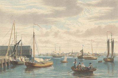 Boston: From the Ship House West End of the Navy Yard, publikoval 1833. od William James Bennett