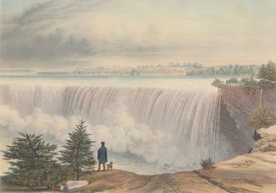 Niagarské vodopády ze Stolové skály, publikoval 1840. od William James Bennett