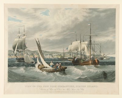 Pohled na newyorskou karanténu, Staten Island. od William James Bennett