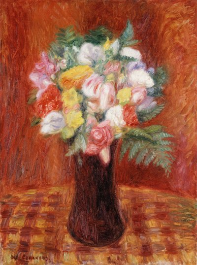 Kytice ve fialové váze od William James Glackens