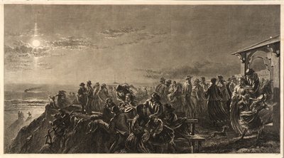 Dlouhá větev za svitu měsíce od William James Linton