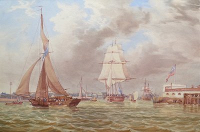 Lodní doprava u vjezdu do přístavu Portsmouth od William Joy