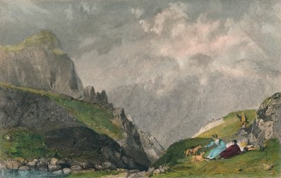 „Pohled z Langdale Pikes, Pohled směrem k Bowfell, Westmorland“, 1835 od William Kelsall