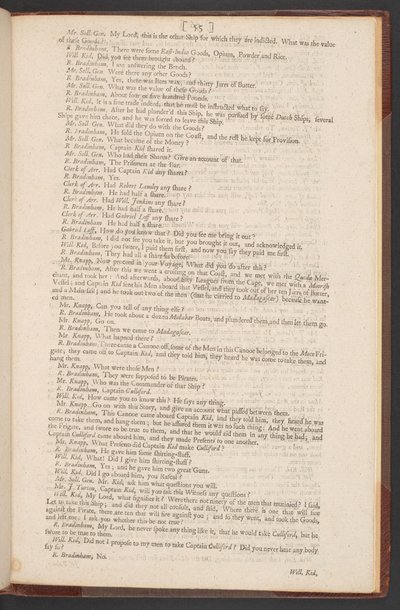 Obžaloba, soud a odsouzení kapitána Williama Kidda za Murthera a pirátství od William Kidd