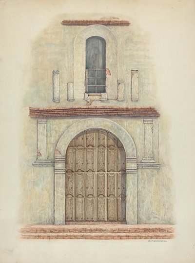Obloukové dveře mise San Diego, c. 1942. od William Kieckhofel