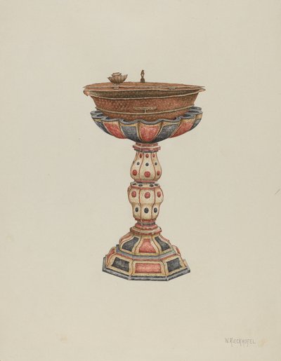 Křtitelnice a stojan, c. 1939. od William Kieckhofel