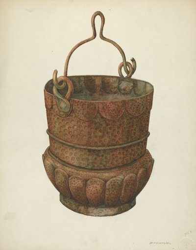 Hammered-Copper Bucket, 1938. od William Kieckhofel