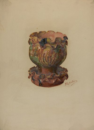 Pa. Německý květináč a podnos, c. 1936. od William L Antrim
