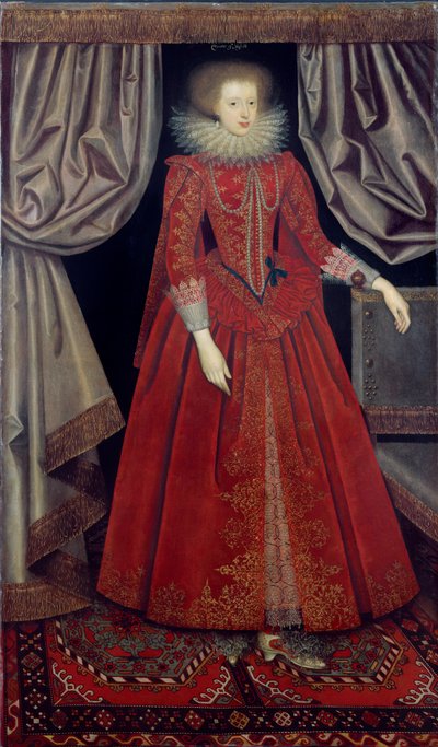 Catherine Knevet, cca 1615 (olej na plátně) od William Larkin