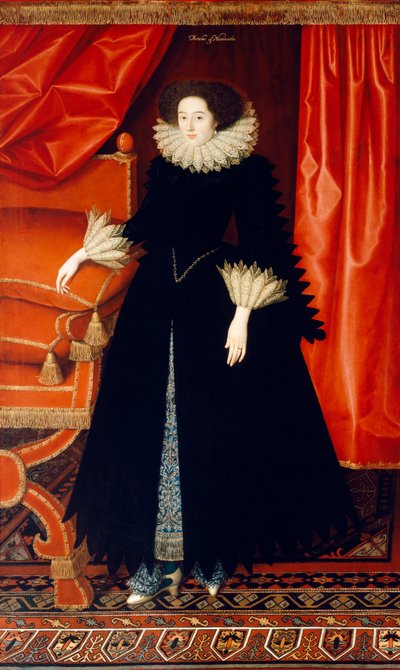 Elizabeth Bassett c.1615 (olej na plátně) od William Larkin