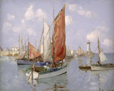 Rybářská loď, charete (olej na plátně) od William Lee Hankey