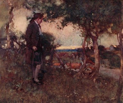 Ilustrace pro The Deserted Village od Olivera Goldsmitha (barevné lito) od William Lee Hankey