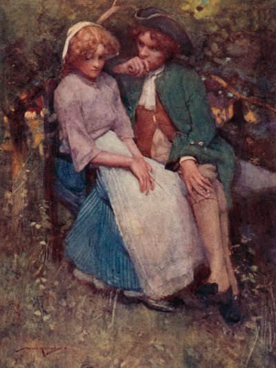 Ilustrace pro opuštěnou vesnici od Olivera Goldsmitha (Color Litho) od William Lee Hankey