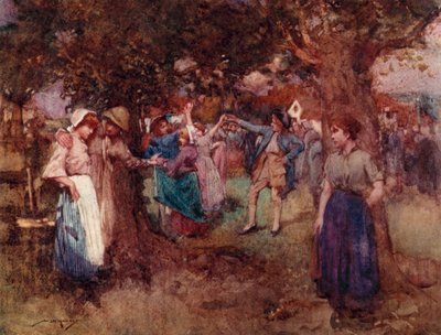 Ilustrace pro The Deserted Village od Olivera Goldsmitha (barevné lito) od William Lee Hankey