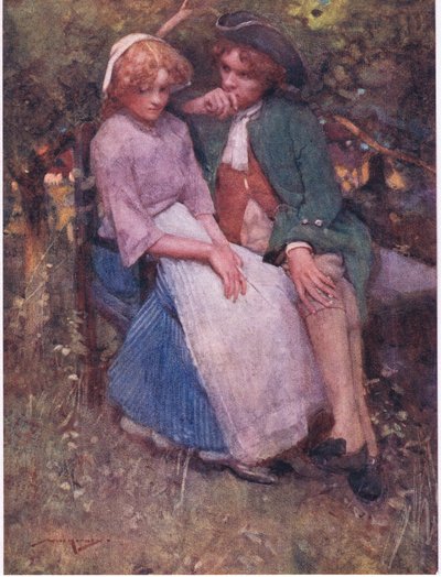 Hawthorn Bush se sedadly pod stínem, pro mluvení a šeptající milovníci! (Color Litho) od William Lee Hankey