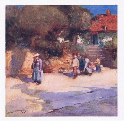 Hravé děti se právě pustily ze školy (barva litho) od William Lee Hankey