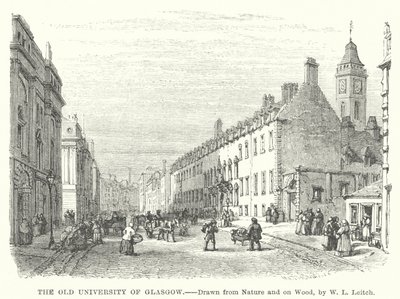 The Old University of Glasgow (rytina) od William Leighton (after) Leitch
