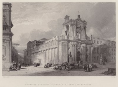Duomo of Syrakusy, dříve chrám Minervy (rytina) od William Leighton Leitch
