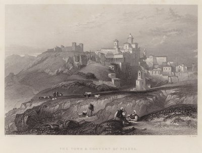 Město a klášter Piazza (rytina) od William Leighton Leitch