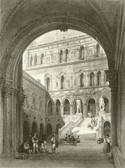 Obří schody, Dóžecí palác, Benátky od William Leighton Leitch