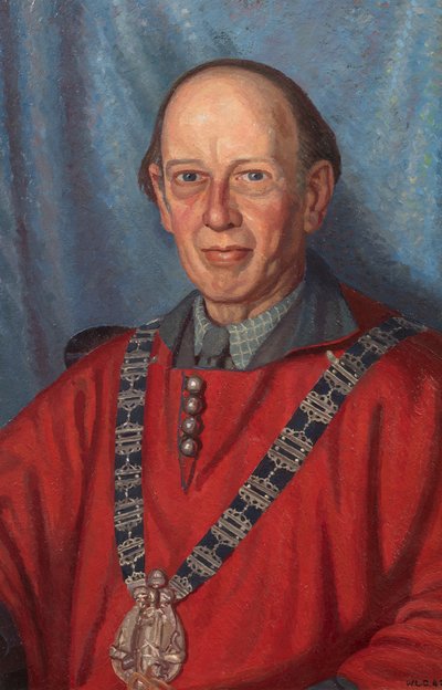 Percy John Delf Smith (1882-1948) umělec a mistr cechu uměleckých dělníků v roce 1941 (olej na plátně) od William Lionel Clause