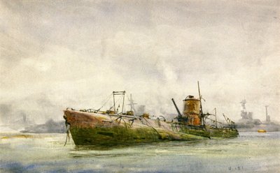 Vzdaná a břehová ponorka Portsmouth od William Lionel Wyllie
