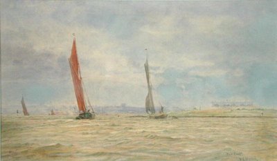 Hoo Fort, River Medway (akvarel na papíře) od William Lionel Wyllie