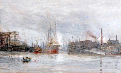 Ústí řeky Kelvin (akvarel) od William Lionel Wyllie