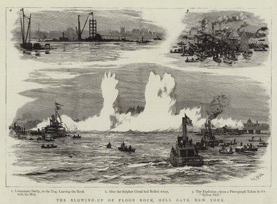 The Blowing-up of Flood Rock, Hell Gate, New York od William Lionel Wyllie