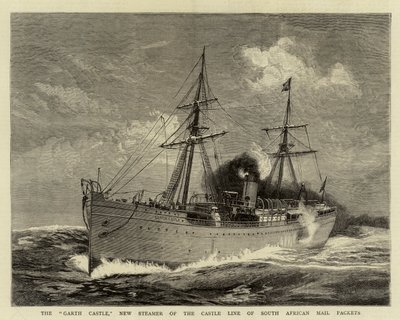 Hrad Garth, nový parník hradní řady jihoafrických poštovních paketů od William Lionel Wyllie