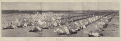 The Grand Naval Review v Spithead na počest královnina diamantového jubilea, 26. června 1897, flotila vypálila královský pozdrav při vplutí královské jachty do linií od William Lionel Wyllie