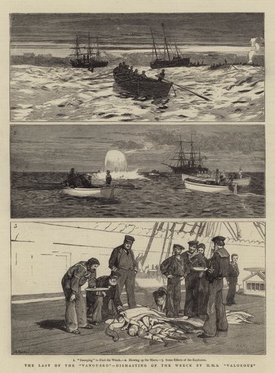 The Last of the Vanguard, Dismasting of the Wreck od HMS Valorous od William Lionel Wyllie