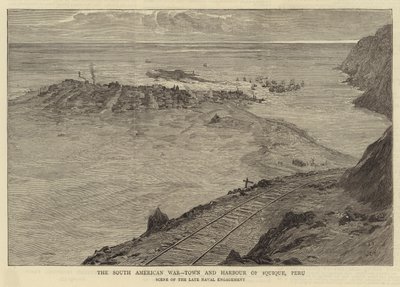 Jihoamerická válka, město a přístav Iquique, Peru od William Lionel Wyllie