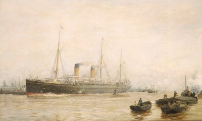 Teutonská loď opouští Liverpool od William Lionel Wyllie