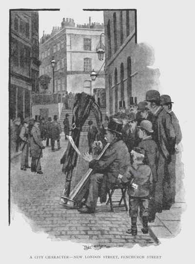 Postava města, New London Street, Fenchurch Street (litho) od William Luker