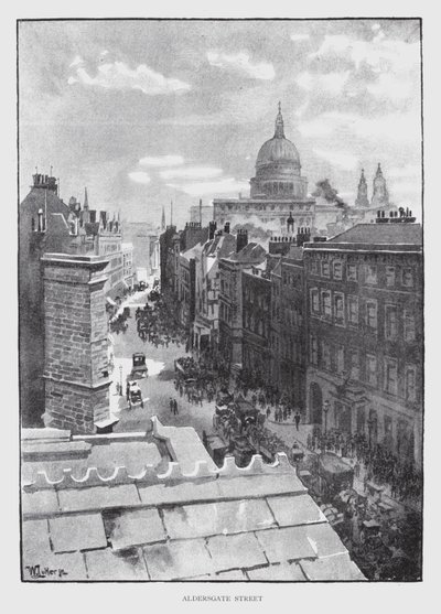 Aldersgate Street (litho) od William Luker