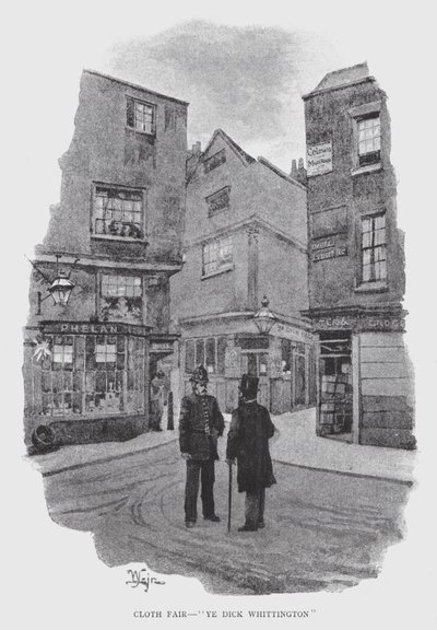 Cloth Fair, "Ye Dick Whittington" (litho) od William Luker