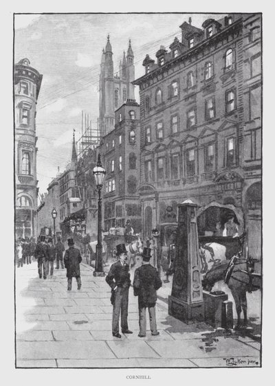 Cornhill (litho) od William Luker