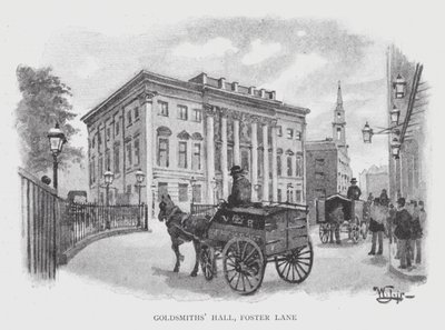 Zlatnická hala, Foster Lane (litho) od William Luker