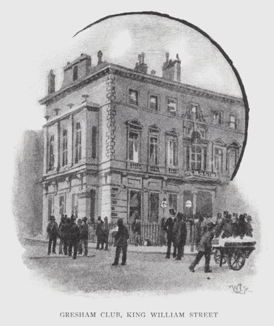 Gresham Club, King William Street (litho) od William Luker