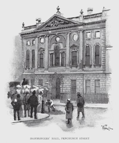 Síň železářů, Fenchurch Street (litho) od William Luker