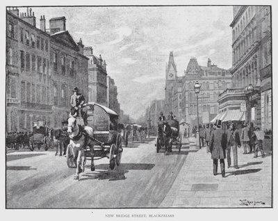 New Bridge Street, Blackfriars (litho) od William Luker