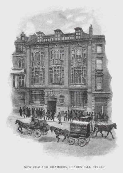 New Zealand Chambers, Leadenhall Street (litho) od William Luker