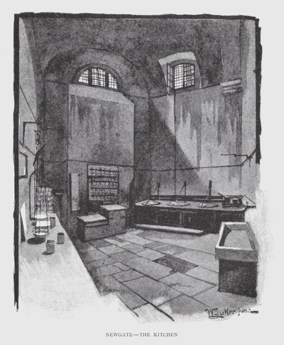 Newgate, the Kitchen (litho) od William Luker