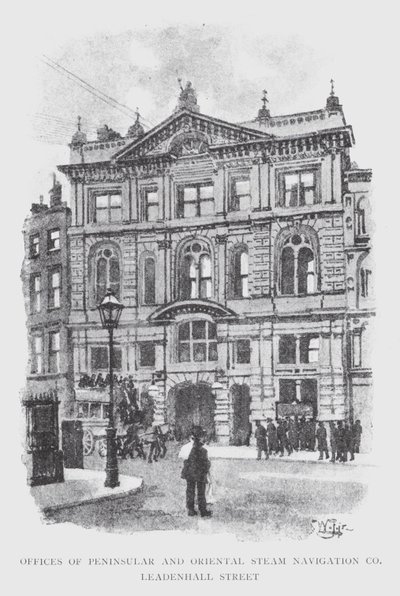 Kanceláře Peninsular and Oriental Steam Navigation Co, Leadenhall Street (litho) od William Luker