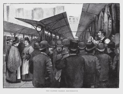 Trh starého oblečení, Houndsditch (litho) od William Luker