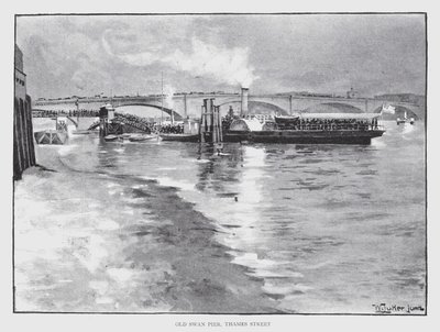 Old Swan Pier, Thames Street (litho) od William Luker