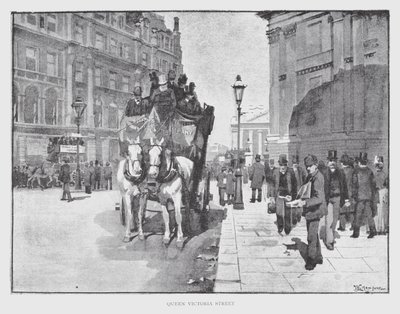 Queen Victoria Street (litho) od William Luker